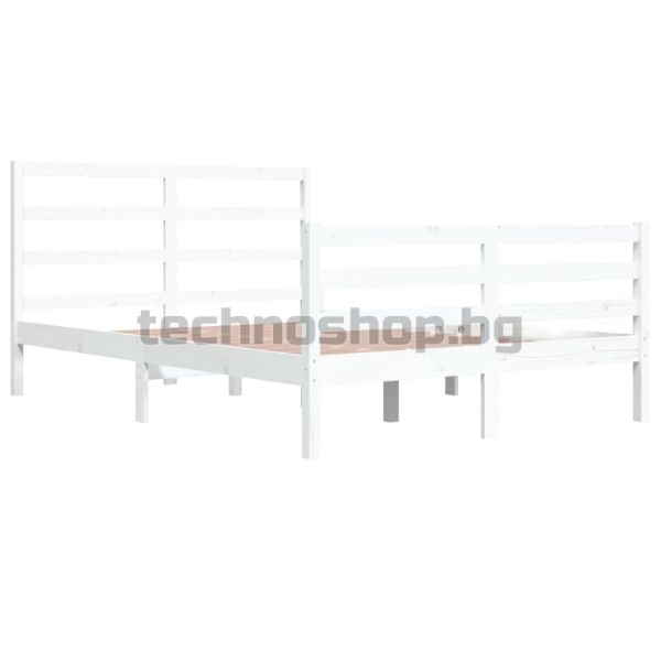 Рамка за легло, бяла, бор масив, 140x200 см