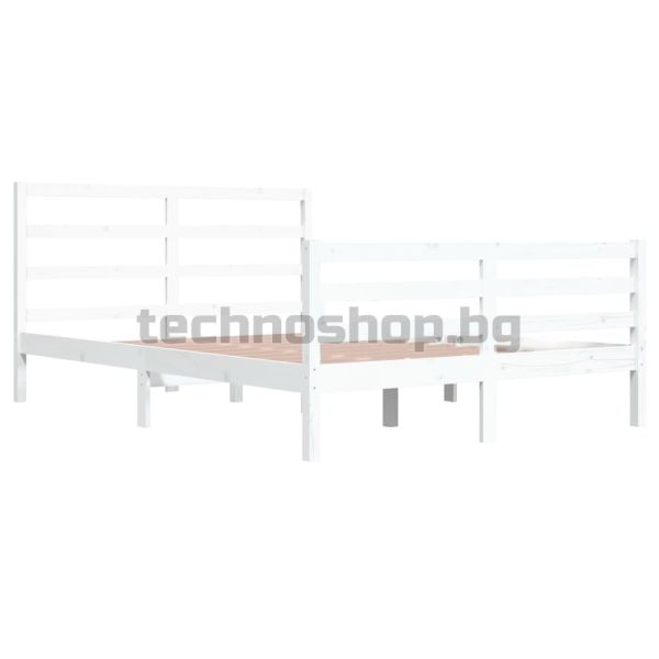 Рамка за легло, бяла, бор масив, 160х200 см