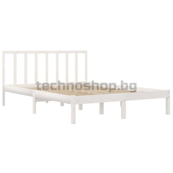 Рамка за легло, бяла, бор масив, 160х200 см