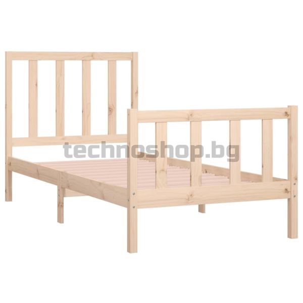Рамка за легло, дърво масив, 90x190 см, Single