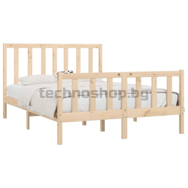 Рамка за легло, дърво масив, 120x190 см, Small Double