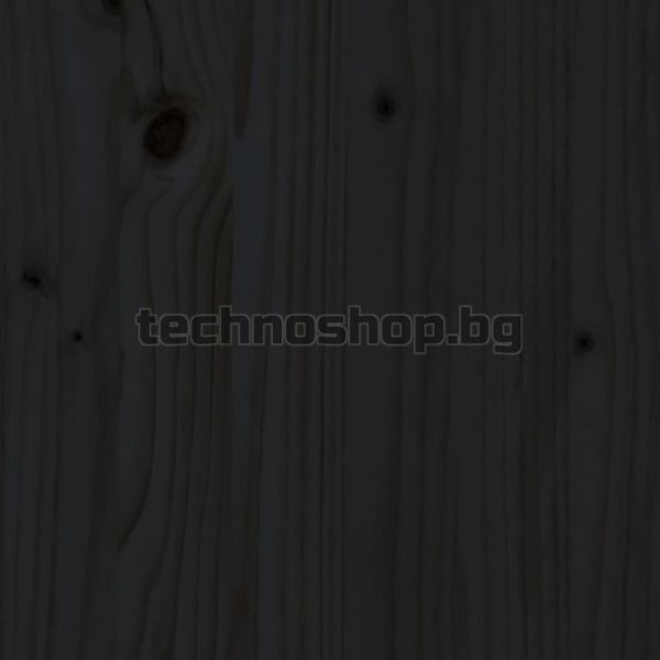 Рамка за легло, черна, дърво масив, 140х190 см