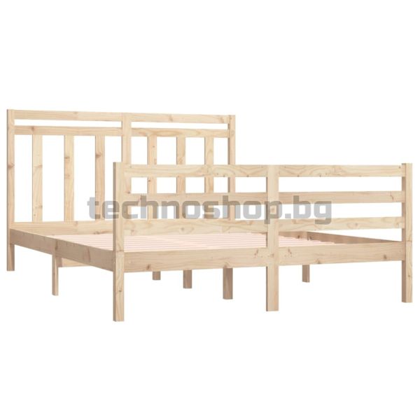 Рамка за легло, дърво масив, 120x190 см, Small Double