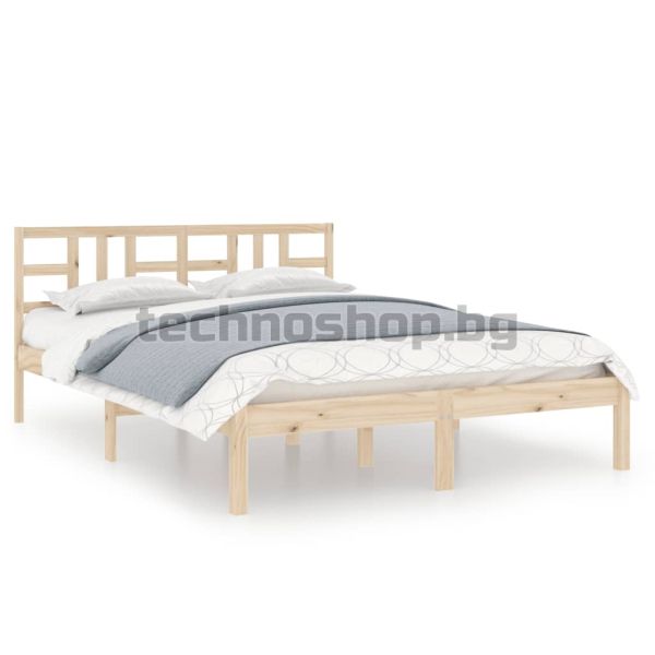 Рамка за легло, дърво масив, 135x190 cм, Double