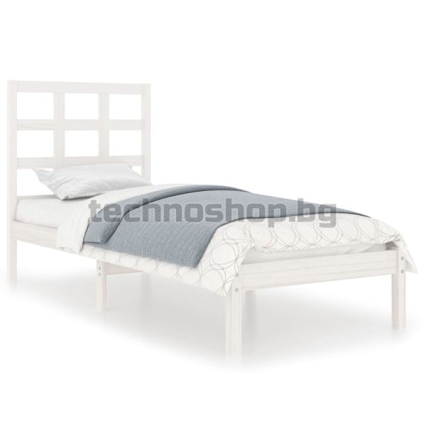 Рамка за легло, бяла, дърво масив, 100x200 см
