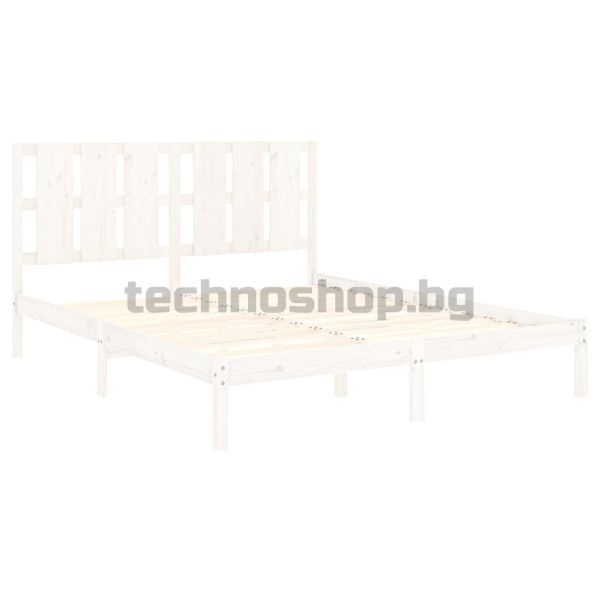 Рамка за легло, бяла, бор масив, 160х200 см