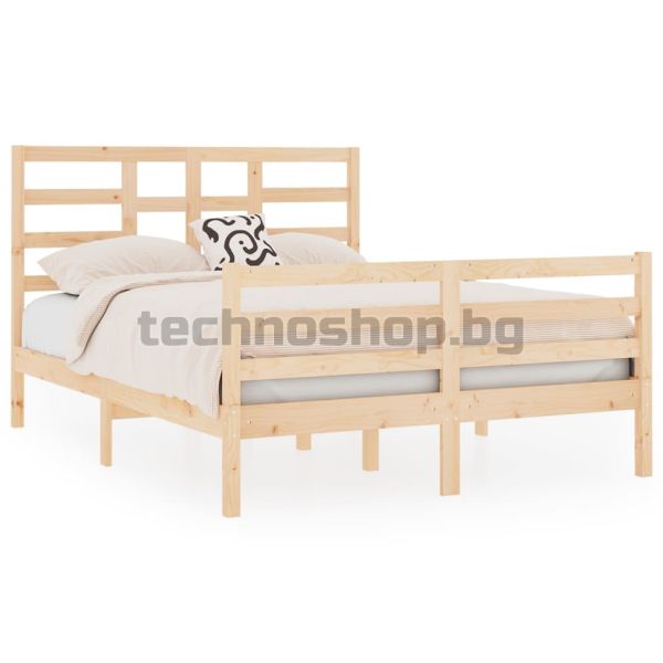 Рамка за легло, дърво масив, 120x190 см, Small Double