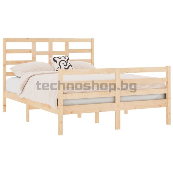 Рамка за легло, дърво масив, 120x190 см, Small Double