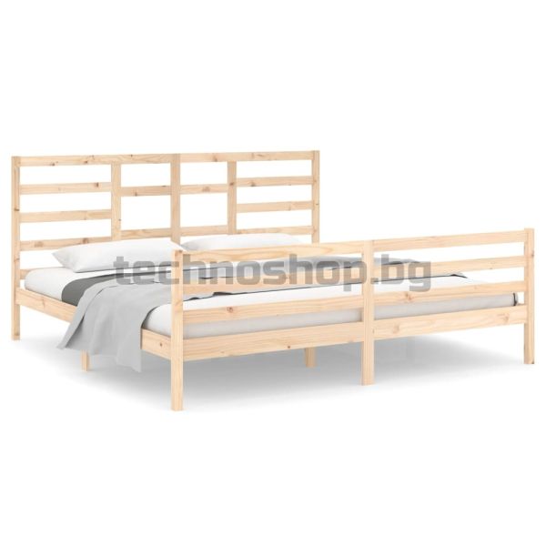 Рамка за легло без матрак, масивна дървесина, 200x200 см