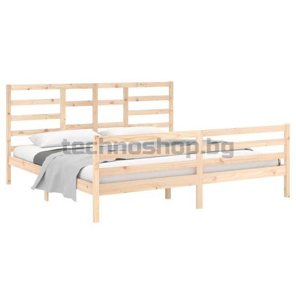 Рамка за легло без матрак, масивна дървесина, 200x200 см