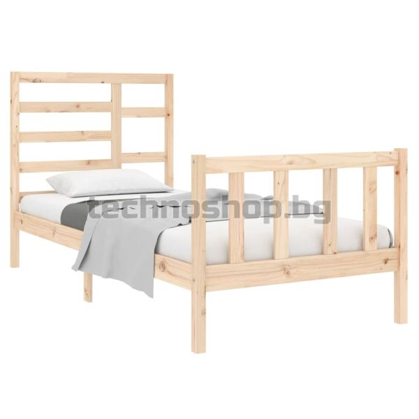Рамка за легло, дърво масив, 90x190 см, Single