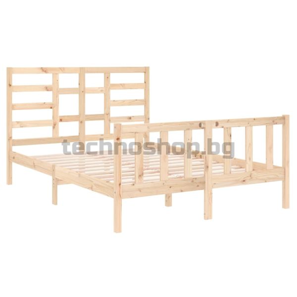 Рамка за легло, дърво масив, 120x190 см, Small Double