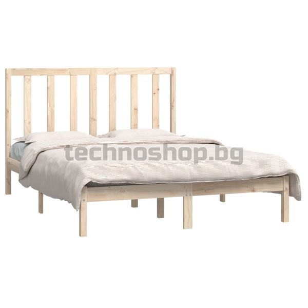 Рамка за легло без матрак, 135x190 см, масивна чамова дървесина