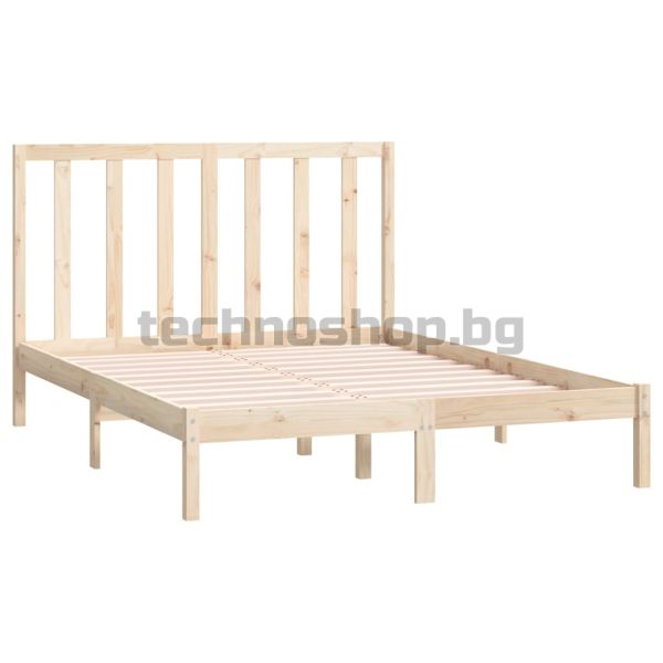 Рамка за легло без матрак, 135x190 см, масивна чамова дървесина