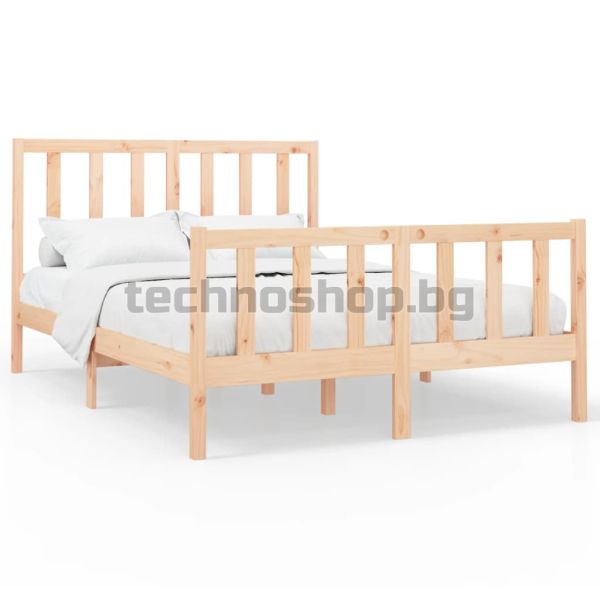 Рамка за легло без матрак, 140x190 см, масивна чамова дървесина