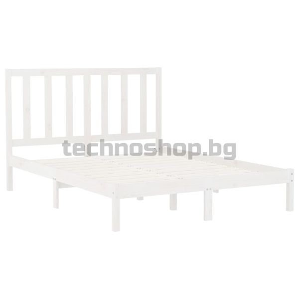 Рамка за легло, бяла, дърво масив, 160х200 см