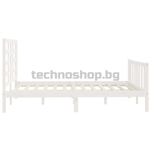 Рамка за легло без матрак, бял, 120x200 см, бор масив