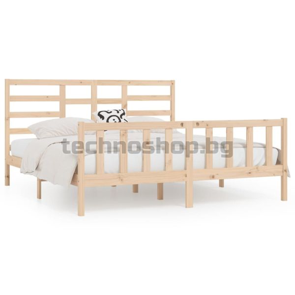 Рамка за легло без матрак 200x200 см масивна чамова дървесина