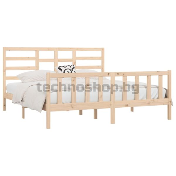 Рамка за легло без матрак 200x200 см масивна чамова дървесина