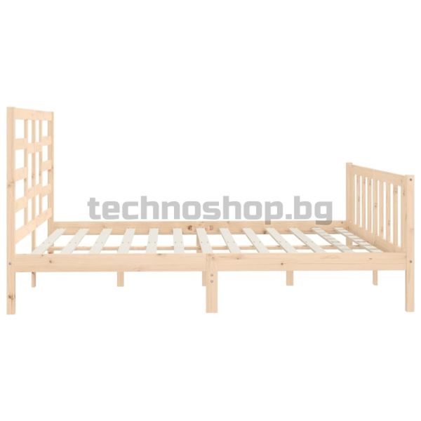 Рамка за легло без матрак 200x200 см масивна чамова дървесина