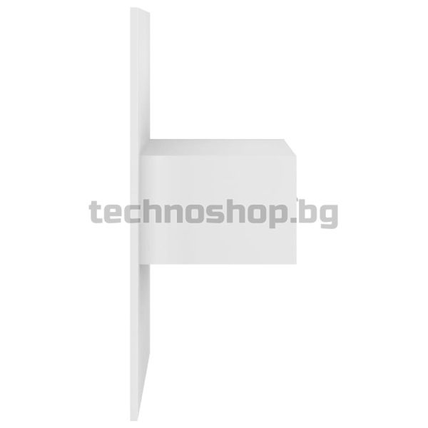 Горна табла за легло с шкафчета, бяла, инженерно дърво