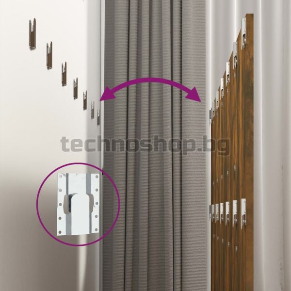 Горна табла за легло с шкафчета, опушен дъб, инженерно дърво