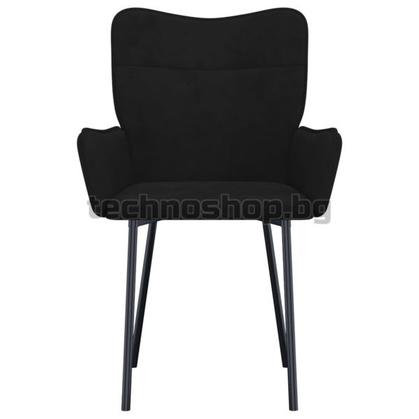 Трапезни столове, 2 бр, черни, кадифе