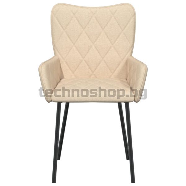 Трапезни столове, 2 бр, кремави, текстил