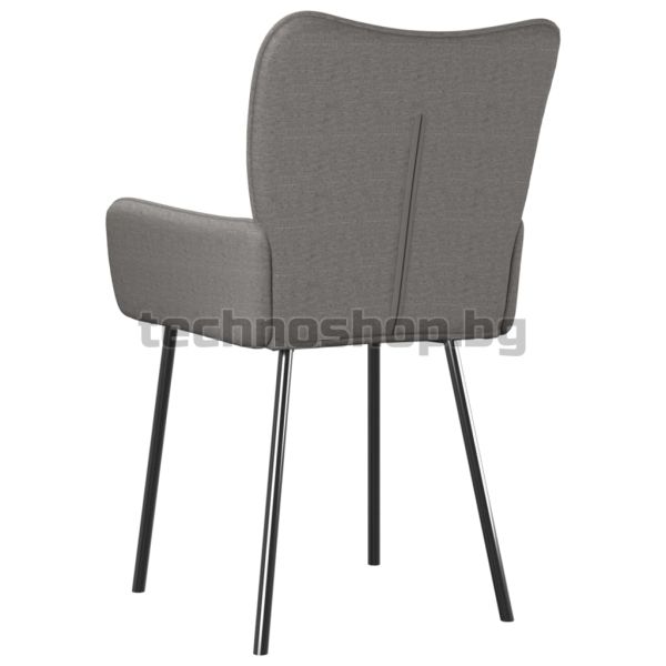 Трапезни столове, 2 бр, светлосиви, текстил