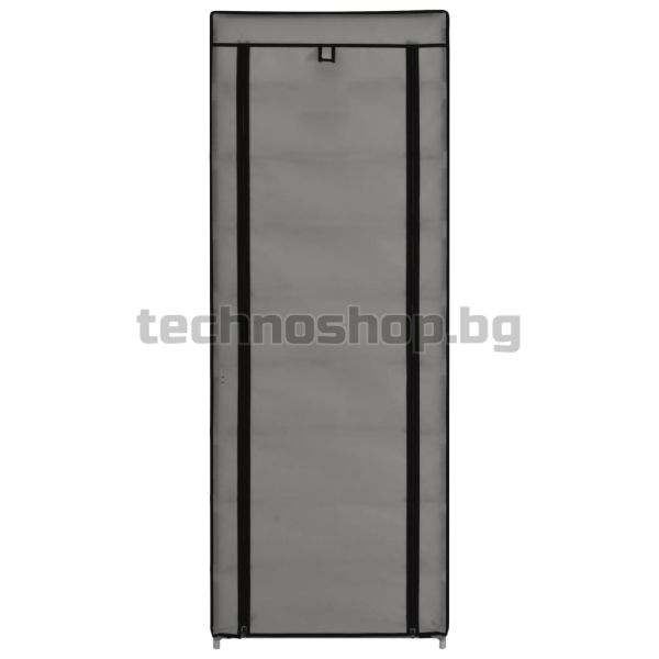 Шкаф за обувки с покривало, сив, 57x29x162 см, плат