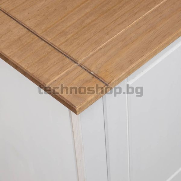 ТВ шкаф, бял, 120x40x50 см, бор масив, Panama Range