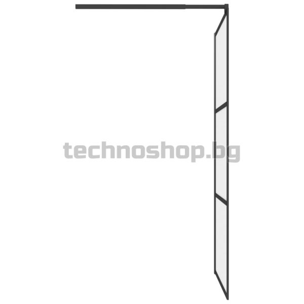 Параван за баня, 100x195 см, матирано ESG стъкло, черно