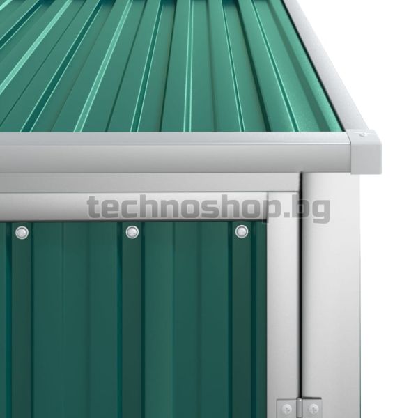 Градинска барака, зелена, 88x89x161 см, поцинкована стомана