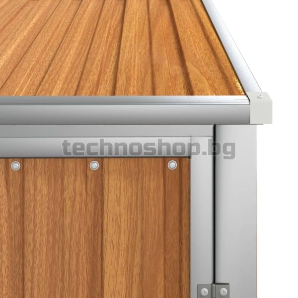 Градинска барака, кафява, 88x89x161 см, поцинкована стомана