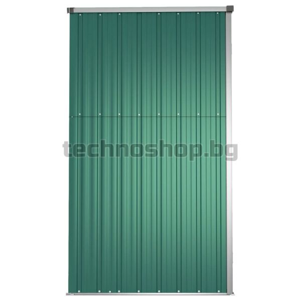 Градинска барака, зелена, 225x89x161 см, поцинкована стомана