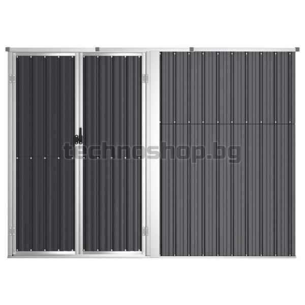 Градинска барака, антрацит, 225x89x161 см, поцинкована стомана