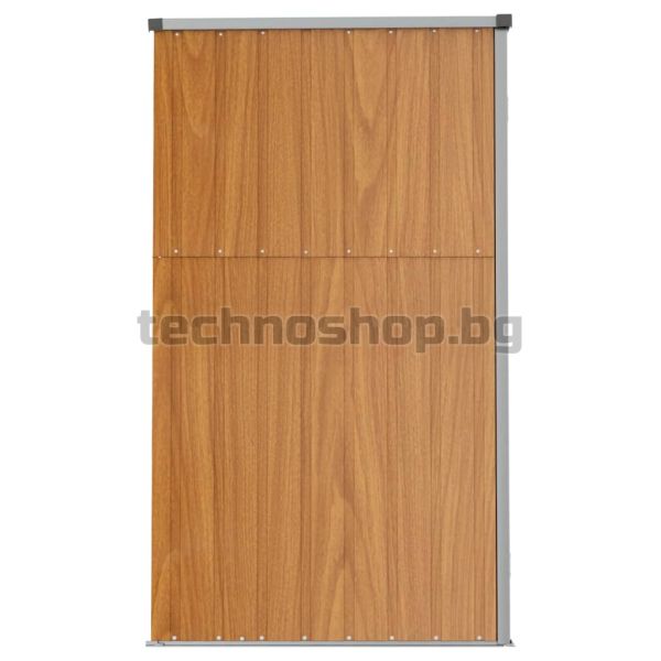 Градинска барака, кафява, 225x89x161 см, поцинкована стомана