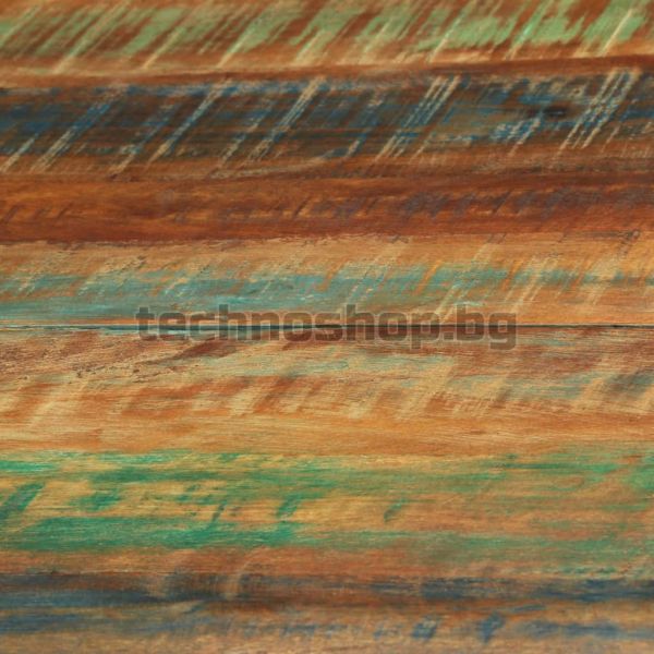 Трапезна маса, Ø110x78 cм, регенерирано дърво масив и стомана