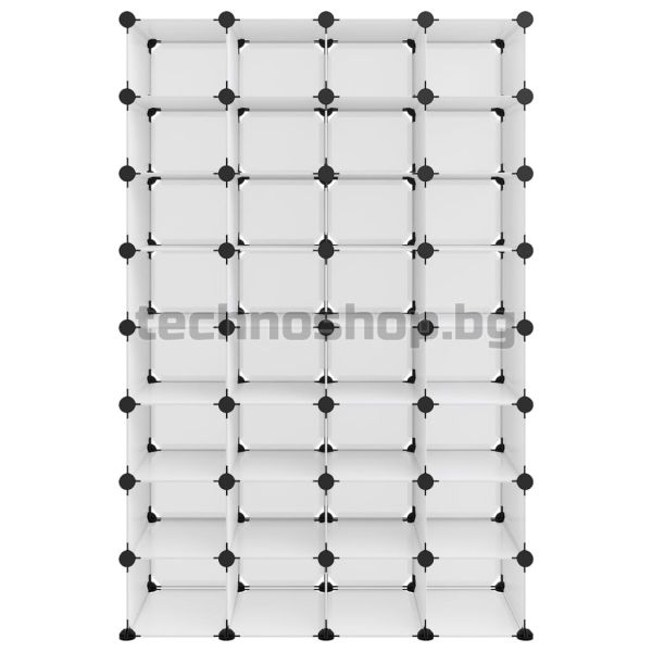 Етажерка за обувки, прозрачна, 93x36,5x140 см, PP