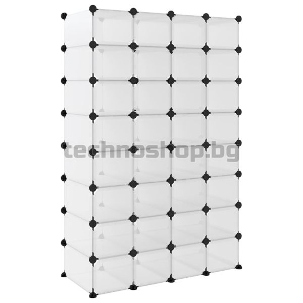 Етажерка за обувки, прозрачна, 93x36,5x140 см, PP