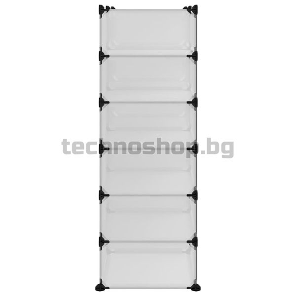 Етажерка за обувки, прозрачна, 94,5x36,5x106 см, PP