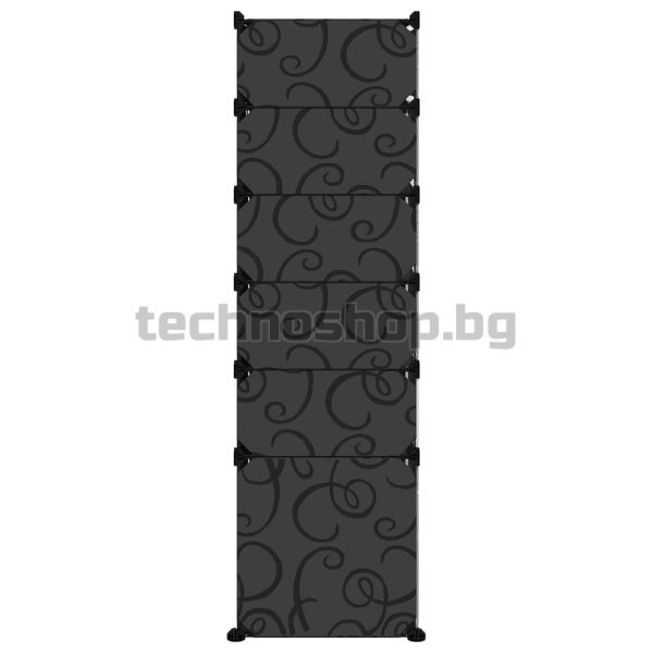 Етажерка за обувки, черна, 94x37x125 см, PP