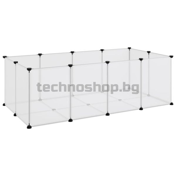 Клетка за малки животни прозрачна 144x74x46,5 см PP и стомана