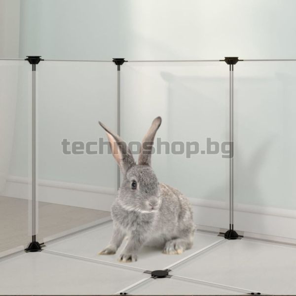 Клетка за малки животни прозрачна 144x74x46,5 см PP и стомана