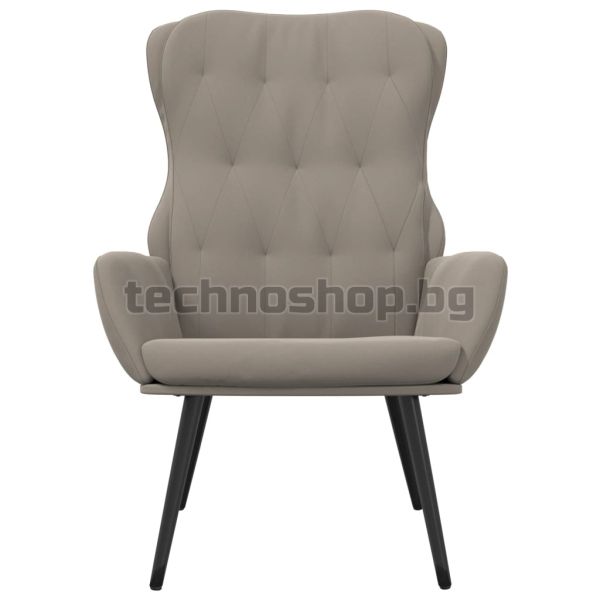 Релакс стол, светлосив, кадифе