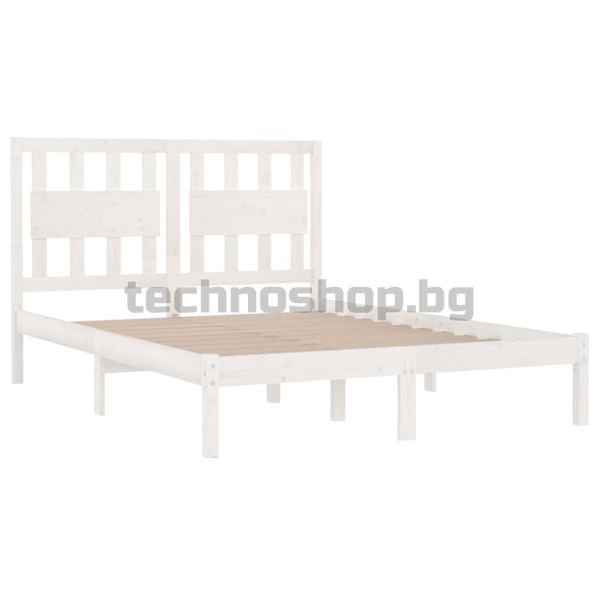 Рамка за легло, бяла, бор масив, 160х200 см