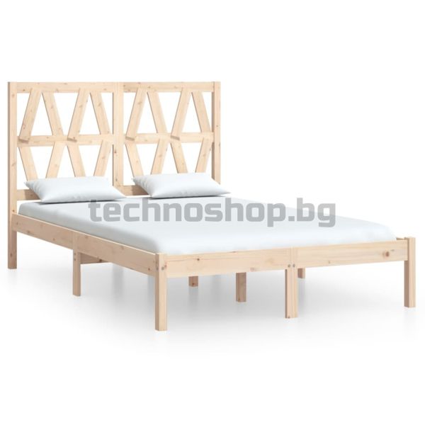 Рамка за легло, масивно дърво бор, 120x190 см, Small Double