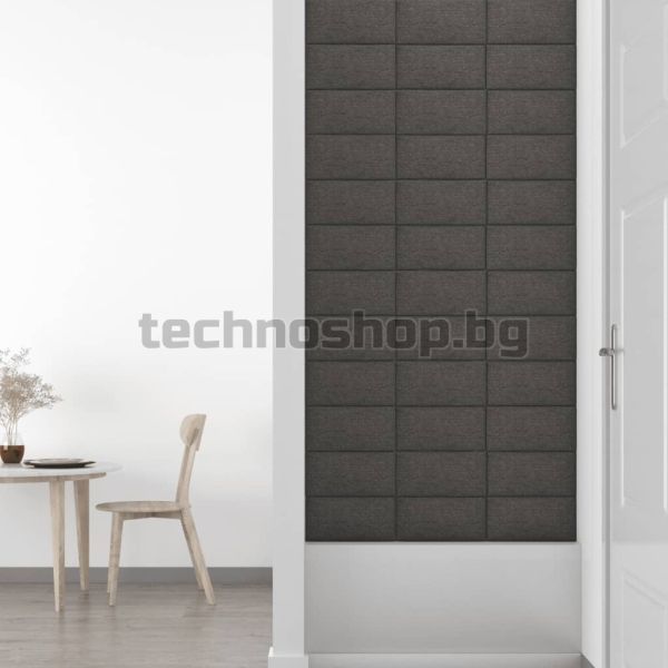 Стенни панели, 12 бр, тъмносиви, 30x15 см, плат, 0,54 м²