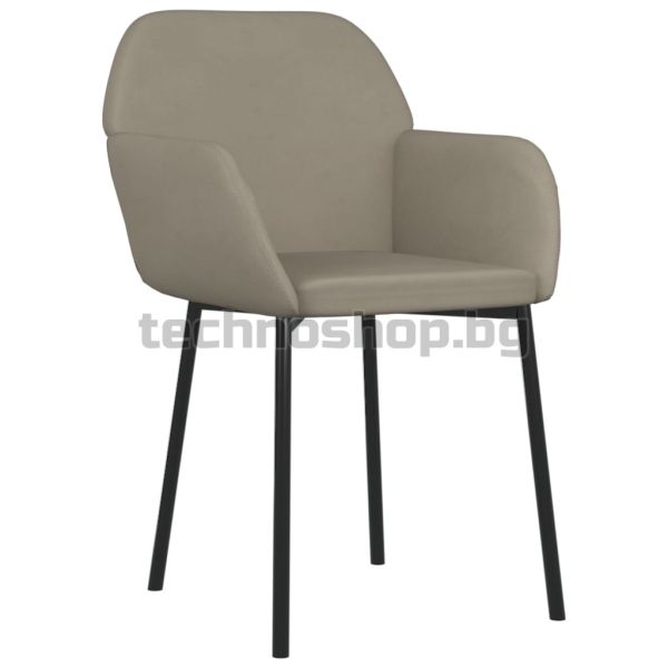 Трапезни столове, 2 бр, светлосиви, кадифе