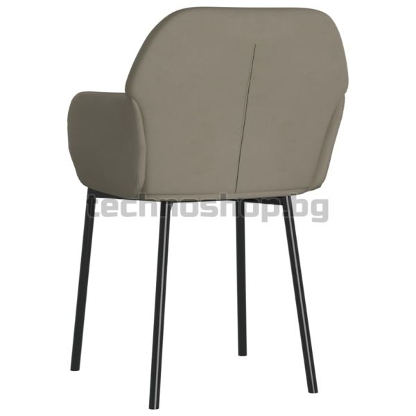 Трапезни столове, 2 бр, светлосиви, кадифе